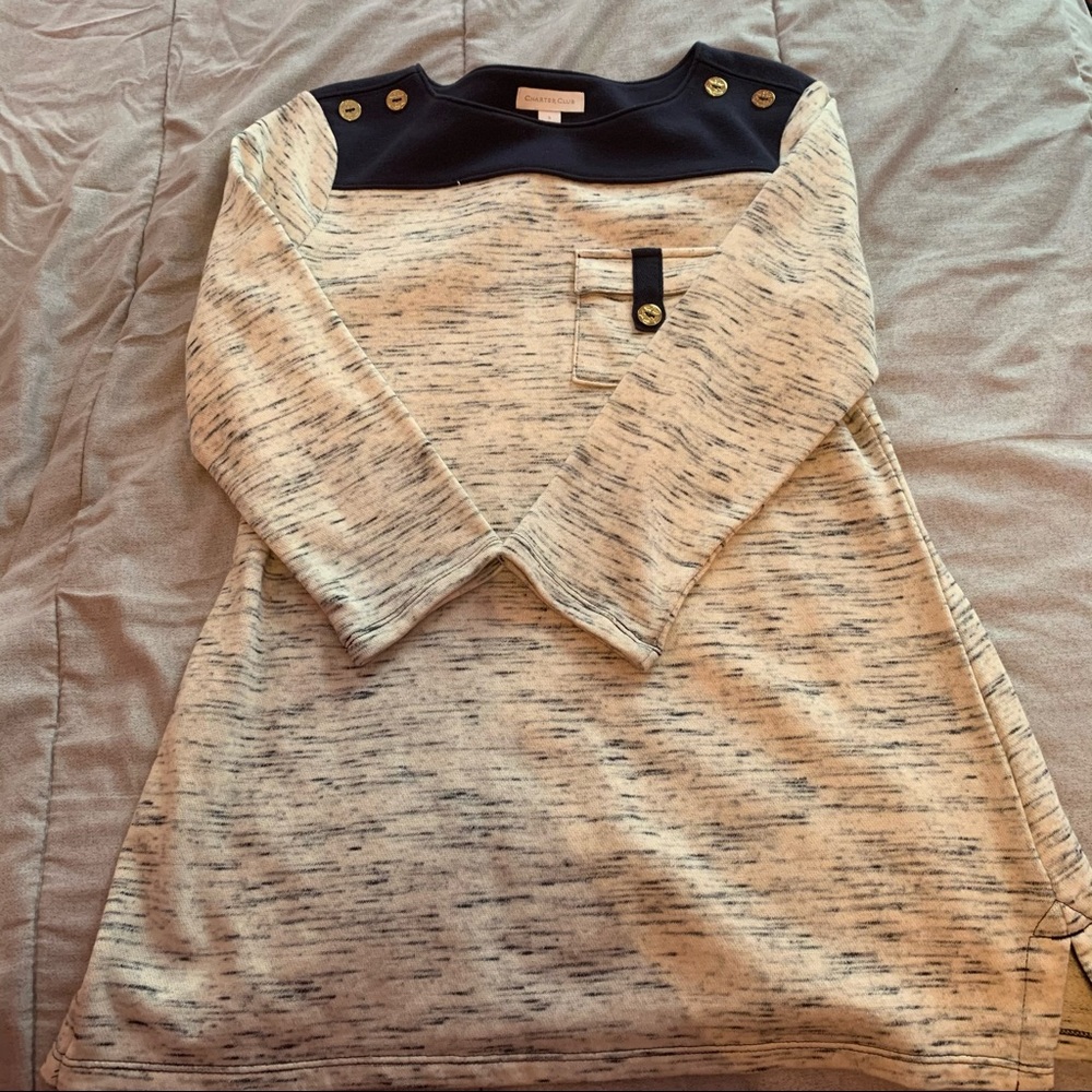 Charter Club Long Sleeve Navy Top | Small